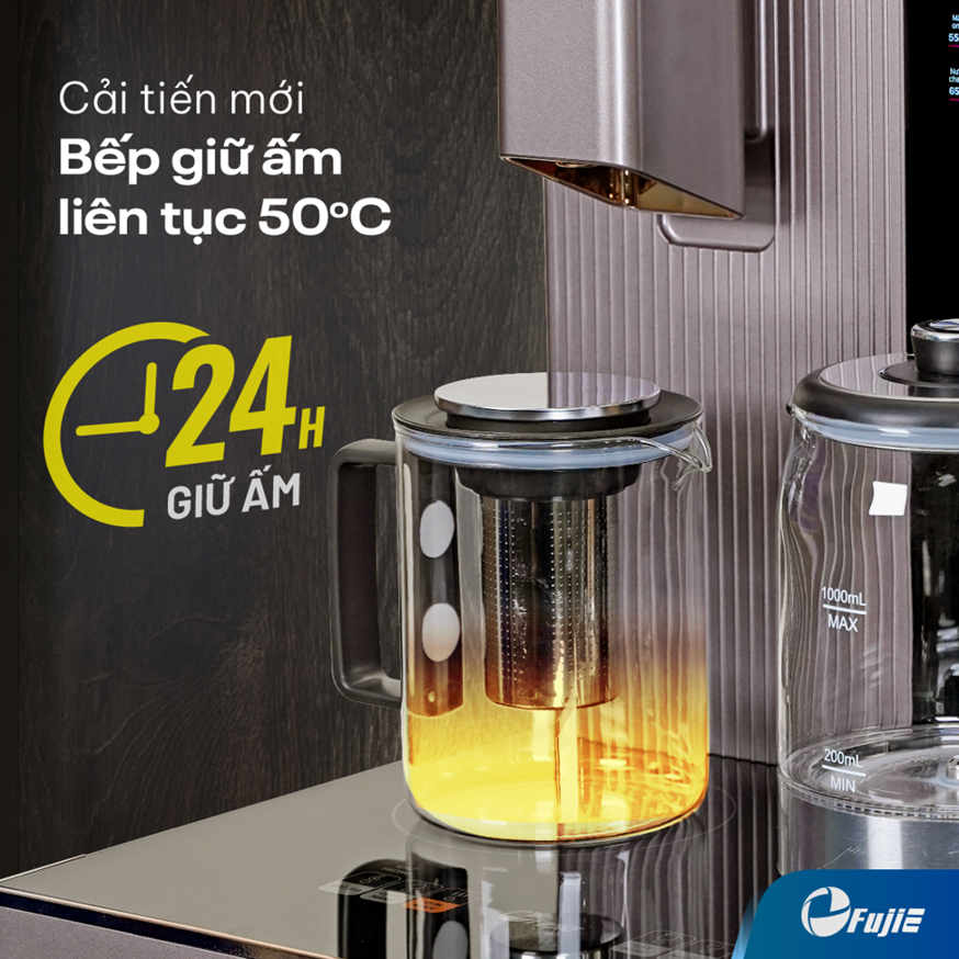 Cây nước nóng lạnh bàn trà có ngăn hỗ trợ khử khuẩn UV FujiE TB238UV
